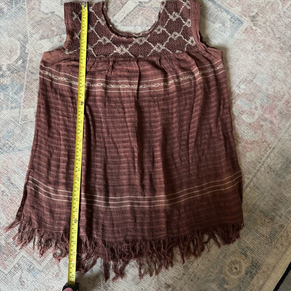 Embroidered Knit Top M/L Geometric Cottagecore Boho Fairycore Neutral Vintage - Picture 10 of 13